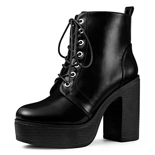 Allegra K Damen-Kampfstiefel zum Schnüren mit klobigem Plateau und hohem Absatz Schwarz 40 Allegra K Damen-Kampfstiefel zum Schnüren mit klobigem Plateau und hohem Absatz Schwarz 40 von Allegra K