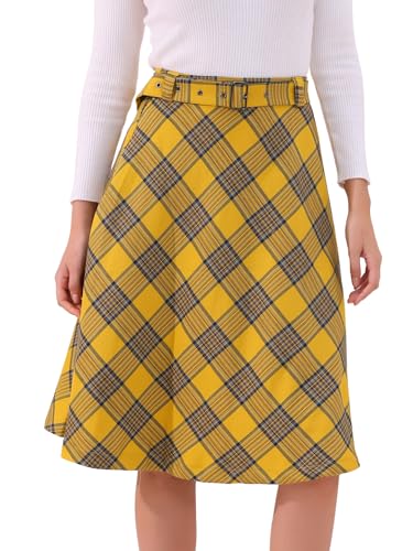 Allegra K Damen Kariert Rock Schottenrock Knielang A Linie High Waist Colorblock Midirock Gelbe L Allegra K Damen Kariert Rock Schottenrock Knielang A Linie High Waist Colorblock Midirock Gelbe L von Allegra K