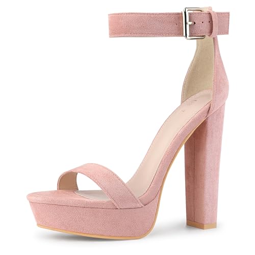 Allegra K Damen-Knöchelriemen-Plateau-High Heels Staubrosa 39 von Allegra K