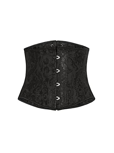 Allegra K Damen Sexy Lace-Up Stahl Schnürkorsett Retro Shaper Bustier Crop Top Schwarz XS von Allegra K