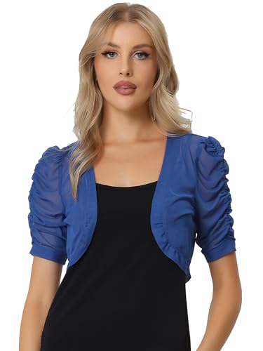 Allegra K Damen Kurzärm Shrug Mesh Durchsichtige Bolero Netzstoff Offener Strickjacke Blau S Allegra K Damen Kurzärm Shrug Mesh Durchsichtige Bolero Netzstoff Offener Strickjacke Blau S von Allegra K