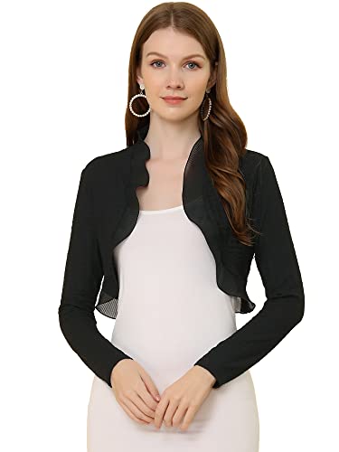 Allegra K Damen Langarm Rundhals Elegante Offen Strickjacke Shrug Bolero Schwarz M Allegra K Damen Langarm Rundhals Elegante Offen Strickjacke Shrug Bolero Schwarz M von Allegra K
