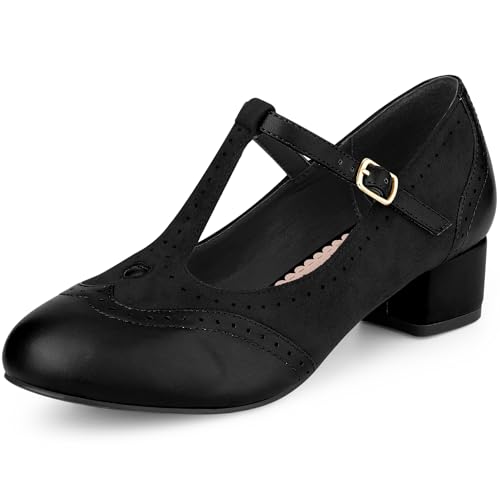 Allegra K Damen Mary Janes Pumps mit T-Riemen und Knöchelriemen und Blockabsatz Schwarz 39 Allegra K Damen Mary Janes Pumps mit T-Riemen und Knöchelriemen und Blockabsatz Schwarz 39 von Allegra K