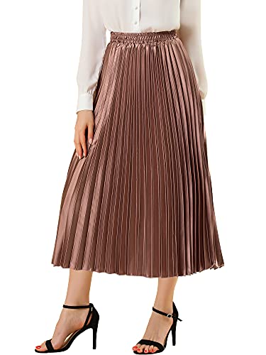Allegra K Damen Maxi Faltenrock Hohe Taille Plisseerock A-Linie Elastisch Swing Eleganter Rock Kupfer M Allegra K Damen Maxi Faltenrock Hohe Taille Plisseerock A-Linie Elastisch Swing Eleganter Rock Kupfer M von Allegra K