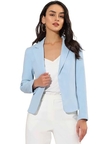 Allegra K Damen-Blazer mit offener Vorderseite, für Büro, Arbeit, Geschäft, Freizeit, Sommer, bauchfrei, leicht, XL von Allegra K