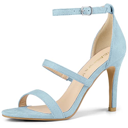 Allegra K Damen Open Toe Triple Straps Stiletto High Heel Sandalen Himmelblau 38.5 von Allegra K