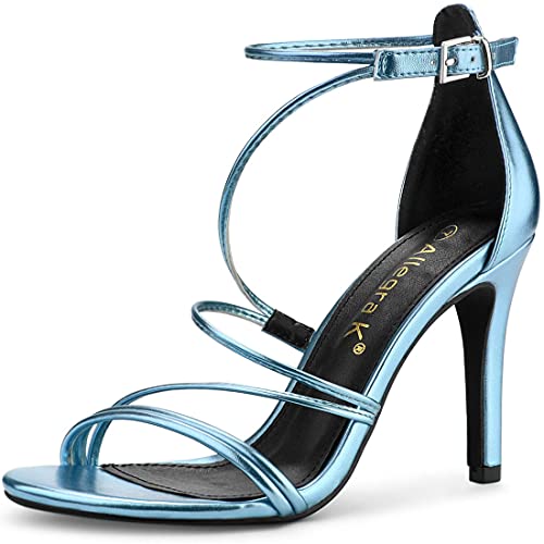 Allegra K Damen Party Riemchen Stiletto High Heels Sandalen Blau 39 von Allegra K