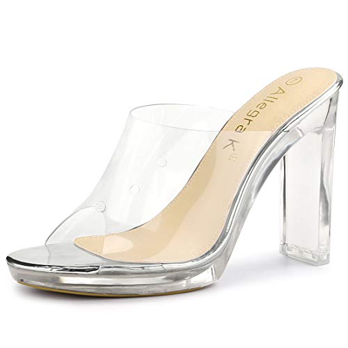 Allegra K Transparente Plateau-Sandalen mit Blockabsatz für Damen Silber 39 Allegra K Transparente Plateau-Sandalen mit Blockabsatz für Damen Silber 39 von Allegra K