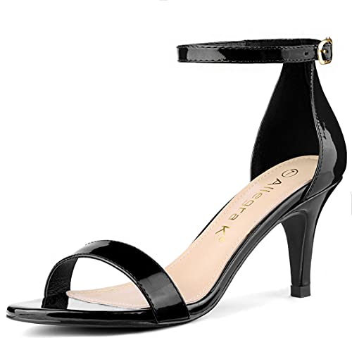 Allegra K Damen-Sandalen mit offenem Zehenbereich und Stiletto-Absatz Schwarz 39 von Allegra K