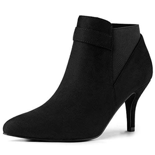 Allegra K Chelsea-Stiefeletten mit spitzer Zehenpartie und Stiletto-Absatz für Damen Schwarz 37.5 von Allegra K