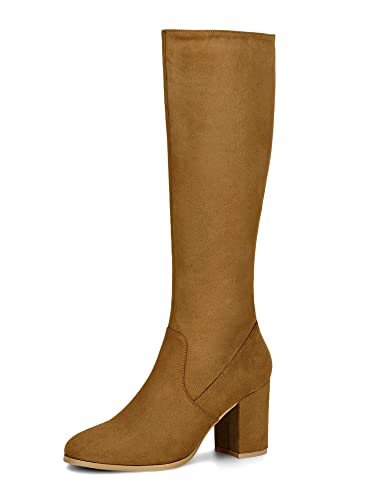 Allegra K Damen Round Toe Reißverschluss Blockabsatz Kniehohe Boots Stiefel Braun 38 Allegra K Damen Round Toe Reißverschluss Blockabsatz Kniehohe Boots Stiefel Braun 38 von Allegra K