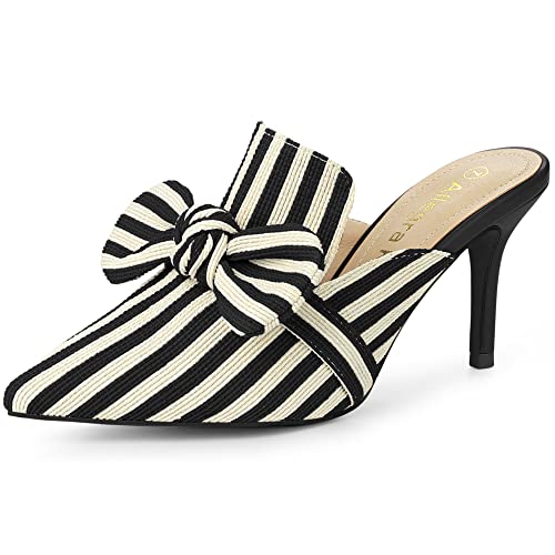 Allegra K Damen Slides Pantoletten mit Schleife zum Reinschlüpfen mit Stiletto-Absatz, schwarz, 39 EU Allegra K Damen Slides Pantoletten mit Schleife zum Reinschlüpfen mit Stiletto-Absatz, schwarz, 39 EU von Allegra K