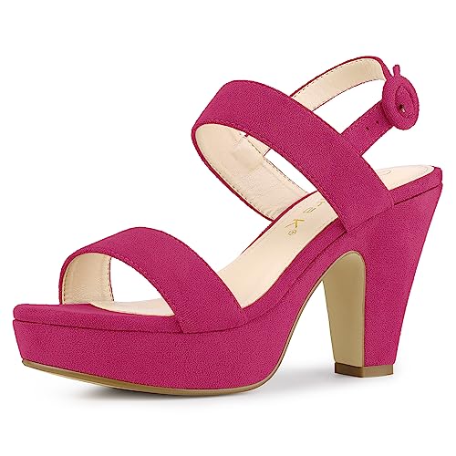 Allegra K Damen Slingback Plateau Sandalen mit Blockabsatz und Blockabsatz Pink 39 von Allegra K