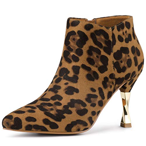 Allegra K Damen Spitze Zehen Stiletto High Heels Stiefeletten, Mehrere (leopard), 37 EU von Allegra K