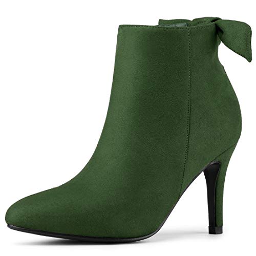 Allegra K Damen-Stiefeletten, spitz zulaufender Zehenbereich, Stiletto-Absatz, Gr n (grün), 37 EU von Allegra K