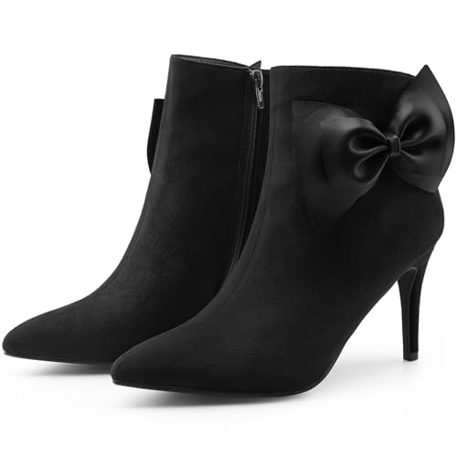 Allegra K Damen Stiefeletten mit spitzem Zehenbereich, Schleife, Stiletto-Absatz, Schwarz, 41 EU Allegra K Damen Stiefeletten mit spitzem Zehenbereich, Schleife, Stiletto-Absatz, Schwarz, 41 EU von Allegra K