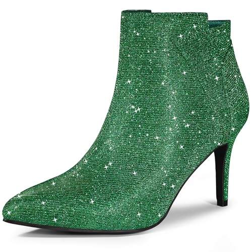 Allegra K Damen Stiefeletten mit spitzem Zehenbereich, Reißverschluss, Stiletto-Absatz, Grün , 40 EU Allegra K Damen Stiefeletten mit spitzem Zehenbereich, Reißverschluss, Stiletto-Absatz, Grün , 40 EU von Allegra K