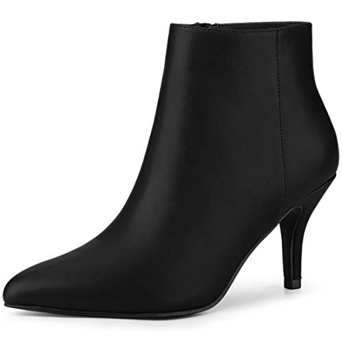 Allegra K Damen-Stiefeletten mit spitzem Zehenreißverschluss und Stiletto-Absatz Schwarz 41 von Allegra K