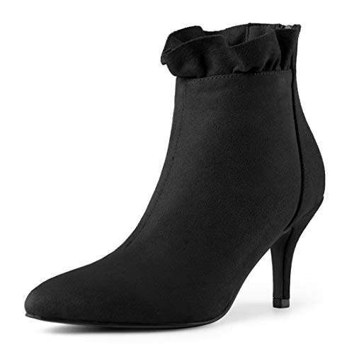 Allegra K Damen-Stiefeletten mit spitzer Zehenpartie, Stiletto-Absatz und Rüschen Schwarz 38.5 Allegra K Damen-Stiefeletten mit spitzer Zehenpartie, Stiletto-Absatz und Rüschen Schwarz 38.5 von Allegra K