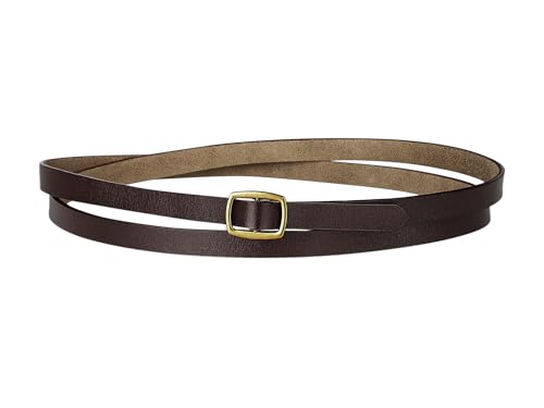 Allegra K Damen Verstellbarer Ledergürtel Mode Minimalismus Schmale Gürtel Kaffee 95-115cm/37.4-45.67" von Allegra K