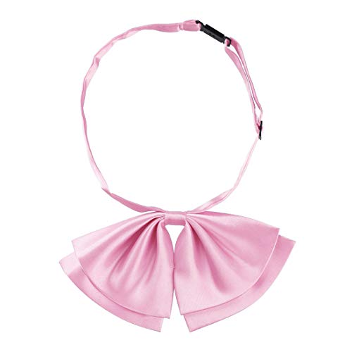 Allegra K Damen Vorgebundene Bowknot Einfarbig Verstellbare Fliege Krawatte Rosa 8,5 x 15,5 cm von Allegra K