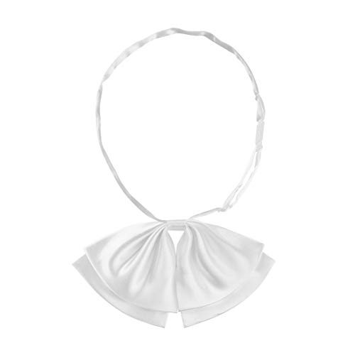 Allegra K Damen Vorgebundene Bowknot Einfarbig Verstellbare Fliege Krawatte Weiß 8,5 x 15,5 cm von Allegra K