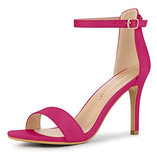 Allegra K Damen Wildleder Ankle Strap High Stiletto Heels Sandalen Pink 37 von Allegra K