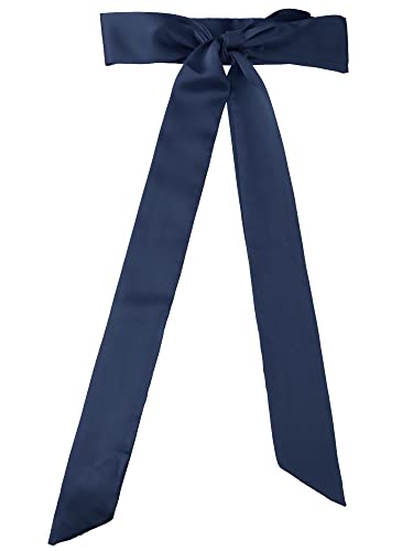 Allegra K Damen dünner Schal einfarbig reine lange Schals Halstuch Navy blau 196 * 5cm/77.17 * 1.97 inches(L*W) von Allegra K