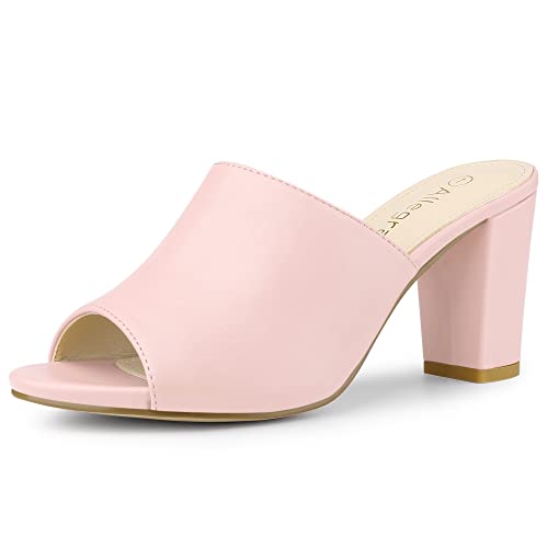 Allegra K Damensandalen zum Hineinschlüpfen mit Blockabsatz Hell-Pink 39 von Allegra K