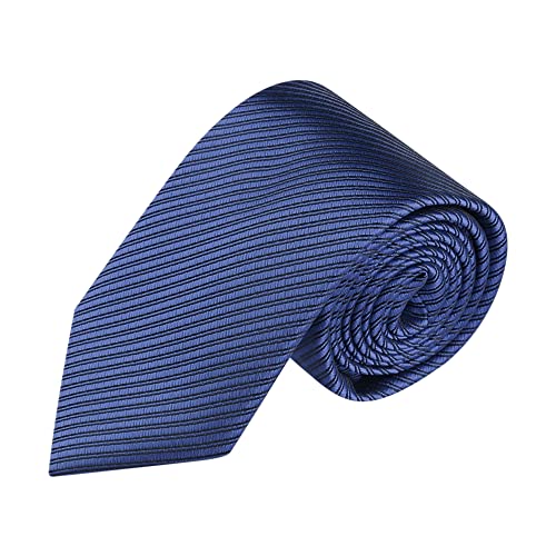 Allegra K Herren Einfarbig Schmale Streifen Krawatte 145 cm Dunkelblau One Size von Allegra K