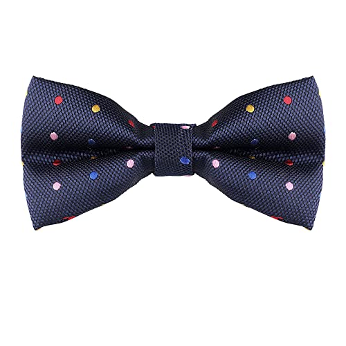 Allegra K Herren Polka Dots Vorgebundene Classic Design Bowtie Fliegen Marineblau bunt One Size von Allegra K