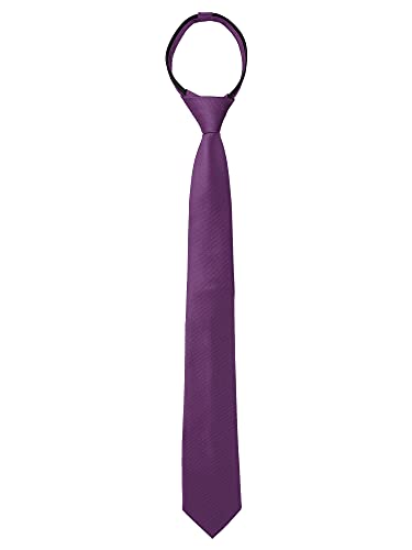 Allegra K Herren Vorgebundene feine verstellbare Reißverschluss Streifen Tie Krawatte Dunkellila One Size von Allegra K
