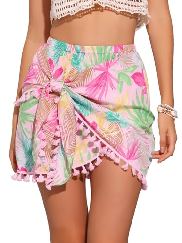 Allegra K Tropischer Blumenrock für Damen, seitlicher Knoten, Quaste, geteilter Strand-Hawaii-Minirock Rosa XL Allegra K Tropischer Blumenrock für Damen, seitlicher Knoten, Quaste, geteilter Strand-Hawaii-Minirock Rosa XL von Allegra K