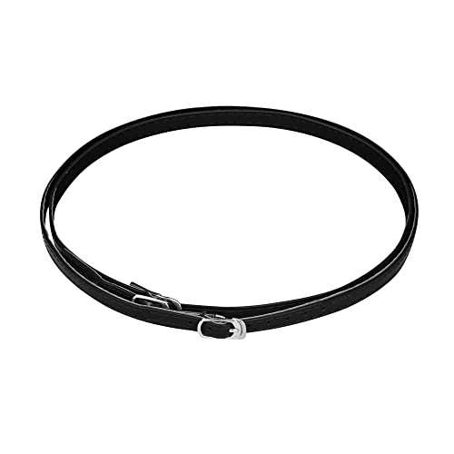 Allegra K Verstellbare abnehmbare rutschfeste Schuhbänder für Absätze mit Schnalle für Damen, leder schwarz, Medium von Allegra K