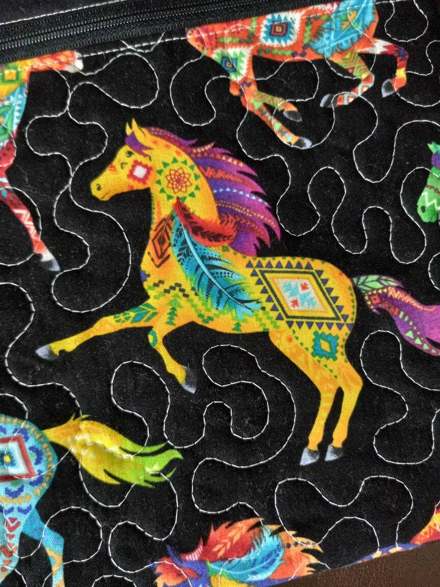 Pferd Gesteppte Projekttasche Kit-It-Up-Beutel/Kit-It-Up-Beutel/Wip-It-Up-Tasche/Kleine Pferd Gesteppte Projekttasche Kit-It-Up-Beutel/Kit-It-Up-Beutel/Wip-It-Up-Tasche/Kleine von AllegroStitches