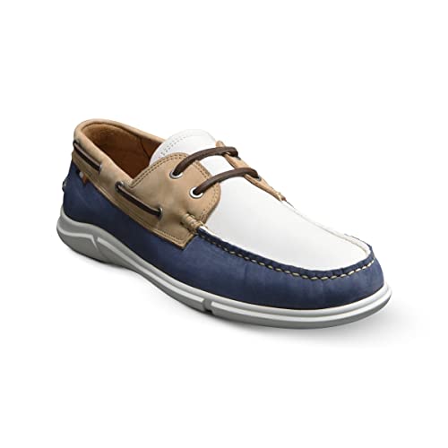 Allen Edmonds Miles Bootsschuh für Herren, Hellbraun/Marineblau/weißes Wildleder, 46 EU von Allen Edmonds