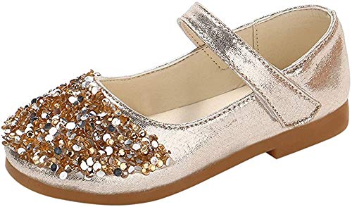 Allence Heißer Kinder Kleinkind Schuhe Infant Baby Mädchen Kristall Leder Einzelne Schuhe Party Prinzessin Schuhe Single Casual Sneaker Silber Gold Rosa 21EU-30 EU von Allence