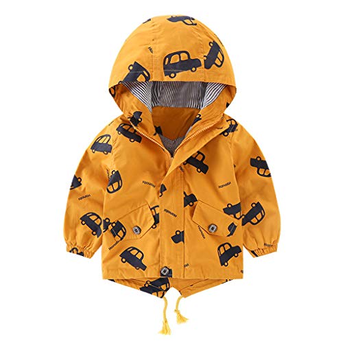 Allence Kinder Cartoon Jacken Windjacke Übergangsjack Kinderbekleidung Niedliches mit Kapuzen 1-8 Jahre Alt (Auto Muster) von Allence