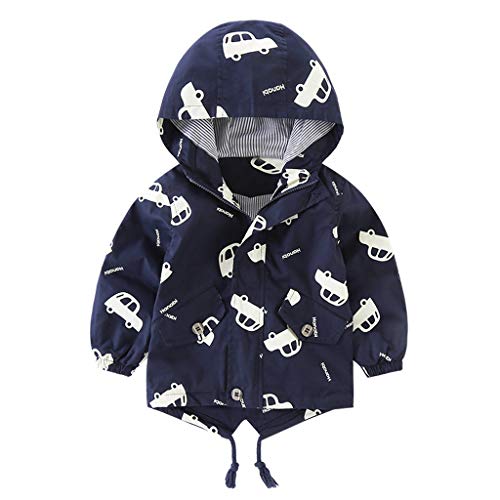 Allence Kinder Cartoon Jacken Windjacke Übergangsjack Kinderbekleidung Niedliches mit Kapuzen 1-8 Jahre Alt (Auto Muster) von Allence