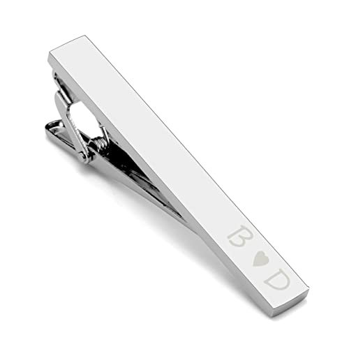 AllerPierce Personalisiert Krawattenklammer mit Gravur Edelstahl Krawattennadel Klassisch Skinny Business Clips für Papa Männer Herren 7mm*60mm von AllerPierce