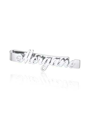 AllerPierce Personalisiert Krawattennadel mit Gravur Name Edelstahl Krawattenklammer 5cm Klassisch Skinny Business Tie Clips Valentinstag Geschenke für Herren Vater Bräutigam von AllerPierce