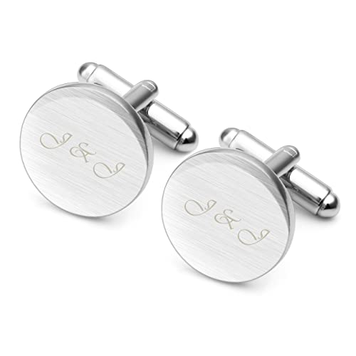 AllerPierce Personalisiert Manschettenknöpfe Herren mit Gravur 1 Paar Edelstahl Manschetten für Männer Geschenk zum Vatertag von AllerPierce