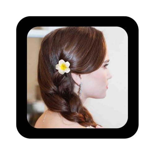 Allereya Blume Haarspange Barrette Hawaiianischen Haar Blume Clip Floral Seite Clip Barrette Weiße Blume Haarspangen Blume Pins Clips Dekorative Haarschmuck Für Frauen von Allereya
