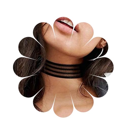 Allereya Bohème Spitze Choker Halskette Kurz Schwarz Organza Halskette Gothic Breite Schwarze Halskette Punk Tattoo Choker Kette Halskette Schmuck Für Frauen Und Mädchen Geschenke von Allereya