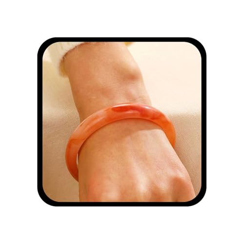 Allereya Boho Acryl Armreif Armband Chunky Acrylarmbänder Rosa Harzarmband Quarz Kristallarmarmarmbänder Edelstein Handkettenschmuck für Frauen von Allereya