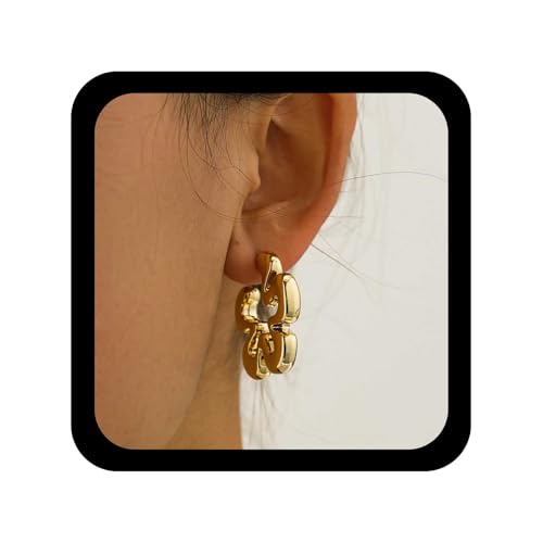 Allereya Boho Gold Gänseblümchen Blume Ohrringe Flower Hoop Ohrringe Floral Offenen Ohrring Floral Hoop Stud Ohrring Metall Gänseblümchen Schmuck Für Frauen von Allereya
