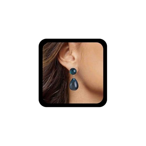 Allereya Boho Grün Glas Tränen Ohrringe Harz Kugel Ohrstecker Acryl Wassertropfen Ohrringe Acryl Träne Baumeln Ohrring Smaragd Baumeln Schmuck Für Frauen (style1) von Allereya