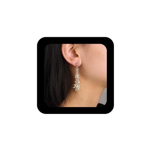 Allereya Boho Kristall Perle Kronleuchter Ohrringe Cz Cluster Tropfen Ohrringe Gold Cz Perle Baumeln Braut Edelstein Erklärung Art Deco Strass Baumelnden Schmuck Für Frauen von Allereya