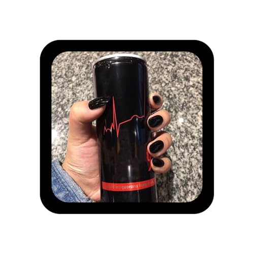 Allereya Coffin Short Press on Nails Glänzend Schwarz Künstliche Nägel French Clip on Nails Full Cover Acrylnägel Tipps für Frauen und Mädchen 24 Stück (Schwarz) von Allereya