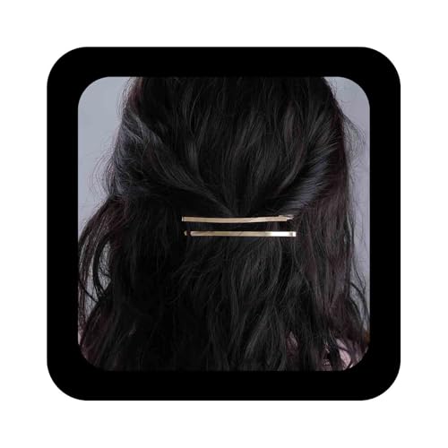 Allereya Einfache Haarspange Gold Bobby Pins Metall Haarspange Barrette Winzige Rechteckige Seitenklammer Barrette Metall Haarspangen Haarnadel Dekoratives Haarzubehör Für Frauen von Allereya